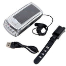4 LED USB Rechargeable Solar Bicycle Bike Mountain Light Headlight Speake VES