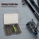 Double Sided Fishing Tackle Box 12 Compartments Bait Lure Hook Box (Black)