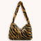 Animal Pattern Shoulder Underarm Bag Women Plush Top-handle Handbag (3)