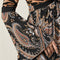 Sexy V-Neck Leopard Print Long Sleeve Women Daily Tops Blouse (Black M) A#S
