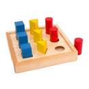 Wooden Shape Sorting Sequence Ladder - 3 Different Colors & Shapes & Height