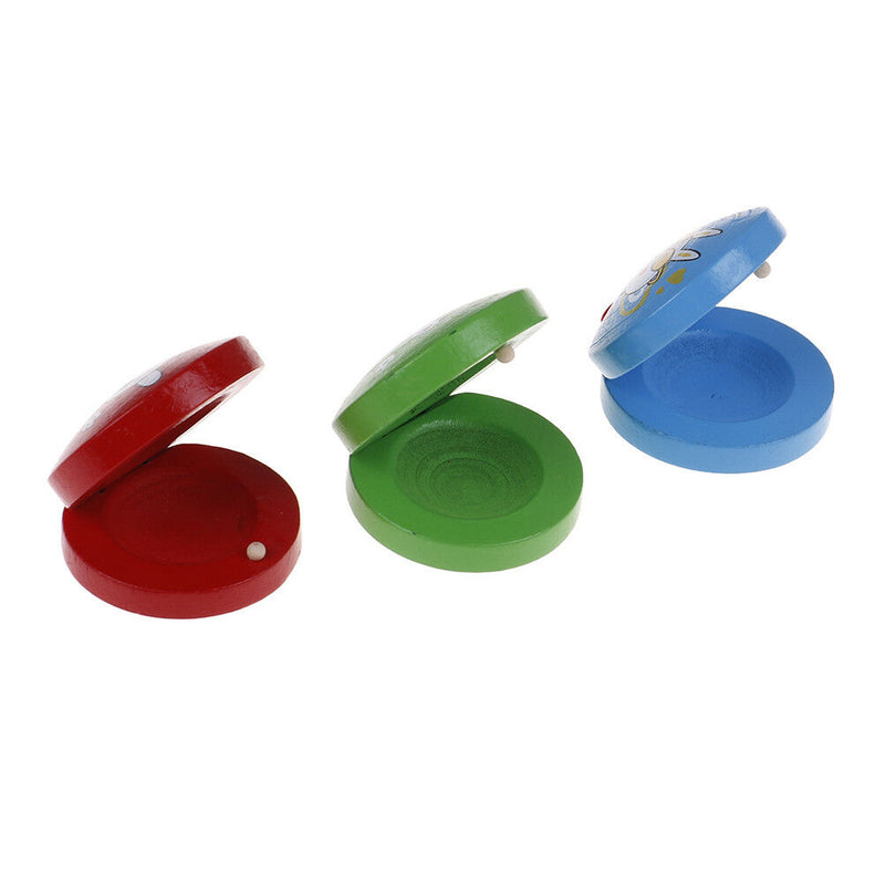 New children musical percussion instrument xmas gift cartoon wooden castanet  â„–#