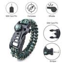 5 in 1 Multifunctional Outdoor compass Survival Weaving Bracelet,Umbrella R