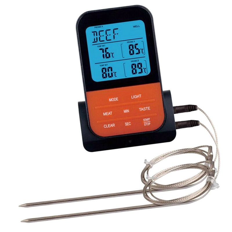Wireless Meat BBQ Thermometer Digital Cooking Grill Thermometer with Dual Probes
