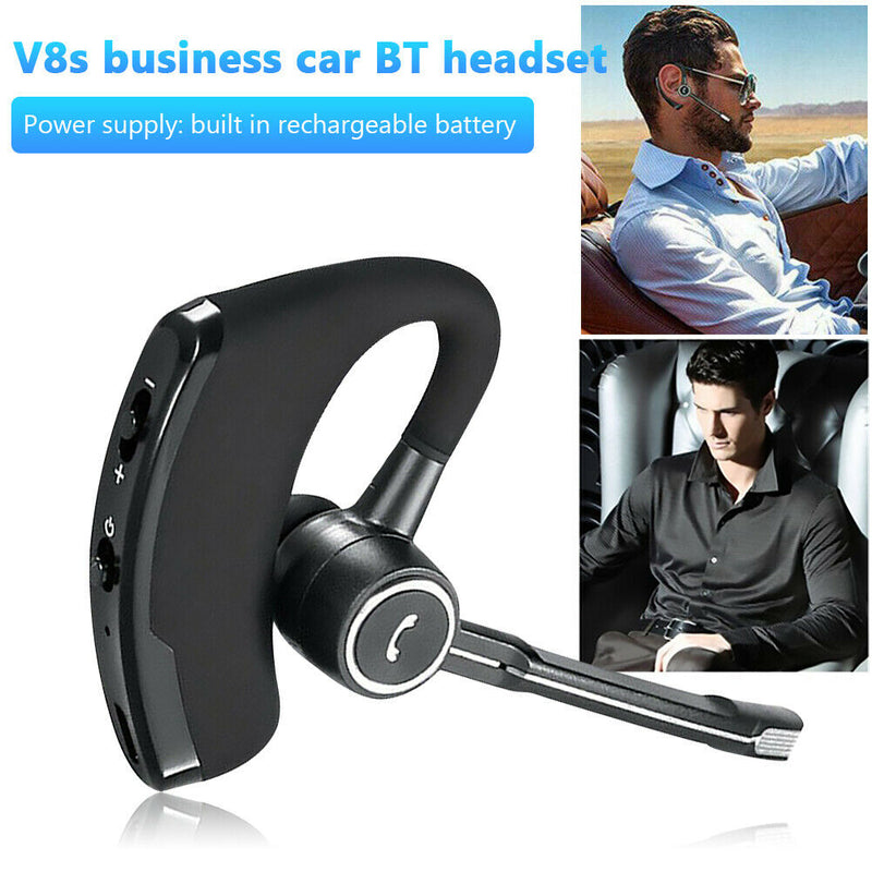 V8S Bluetooth Earphones Business Wireless Handsfree Headset with Mic for Driver