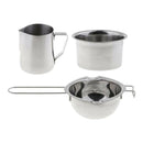 3Pcs Stainless Steel Double Boiler Pot Wax Candle Melting Pitcher 600ml for
