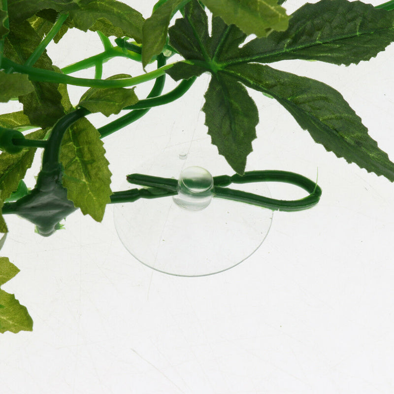 2Pcs Artificial Leaf Vine Reptile Vivarium Landscaping Ornament Decor Hiding
