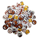 50Pcs Painted Cartoon Animal Wood Buttons Sewing Crafts For Children 20mm