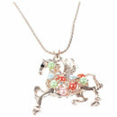 Crystal Multicolored Pegasus Pendant Necklace