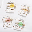 Women'S Hair Clips 3 Sets Of Heart-Shaped Glossy Hollow Round Korean Style