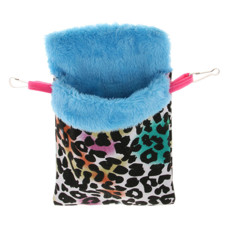 Small Animals Hamster Winter Warm Plush Pouch Sleeping Bed Hammock Leopard