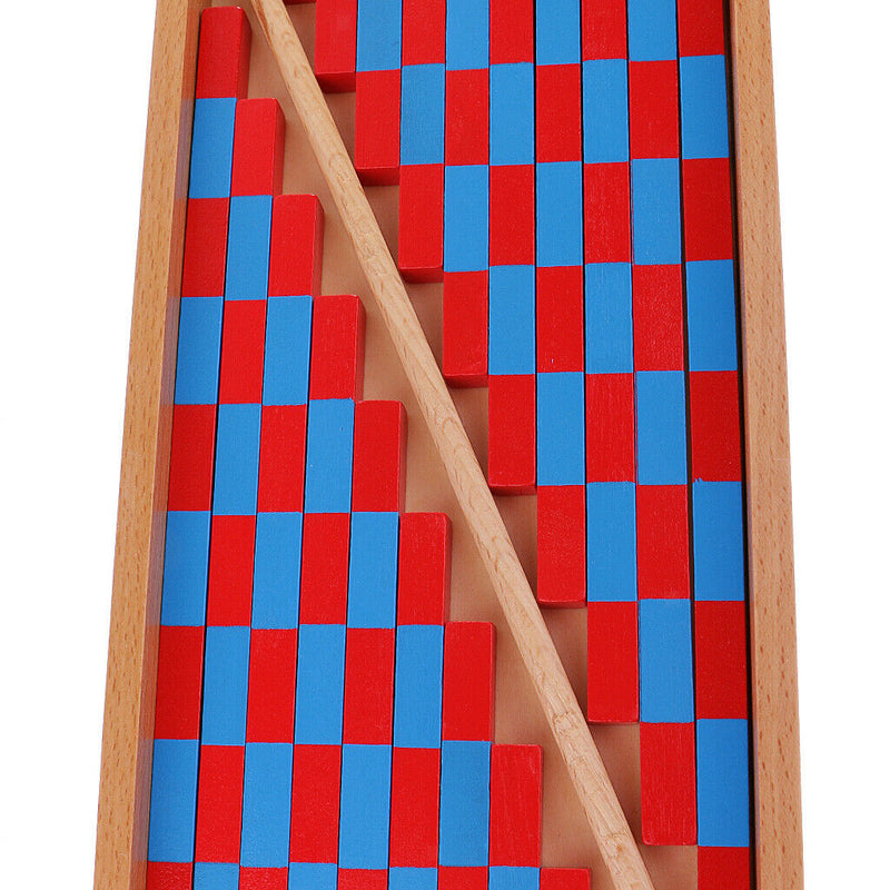 Kids Beechwood Family Set Of Numerical Blue & Red Robs Length Grading Sticks