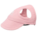 Baseball Hat Sun-shading Bucket Cap with Ear Holes For Dogs Pet Cats Pink L