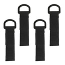 4pcs Nylon Strap Buckles Hooks Belt Hanging Keychain D-Ring Carabiner Black