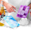 Silicone Ice Cube Tray with Lid 15 Cubes Storing Freez Baby Food,Ice Mould KVK