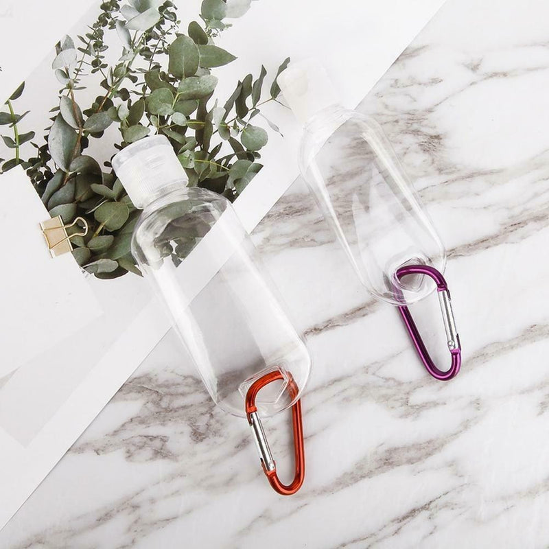 1Pc Travel Sanitizer Bottles Empty Refillable Plastic Bottle With Key Ring 30ml