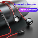 Side in Ear Type-C Earphones Wired Earbuds Headphones for Type-C Mobile Phone