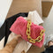 Women Cloud Handbags Plush Soft Thick Chain Shoulder Underarm Bags (Pink)