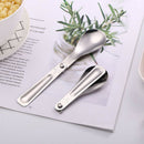 Camping hiking cookout picnic foldable spork stainless steel spoon fashio@