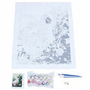 Diy oil painting, paint by number kit- Little girl and white pigeon