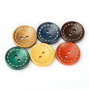 100PCS 19mm Mixed Colors Round Wood Buttons Stoving Varnish for Sewing DIY