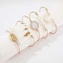 5pcs Boho Bracelet Tassel Shell Stone Pendant Bangles Women Beach Jewelry