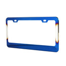 Burnt Blue Stainless Steel License Plate Frame US Canada Vehicle Tag Holder A