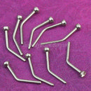 10Pcs 316L Surgical Steel Rhinestone Nose Bone Ring Stud Body Piercing Xmas Gift