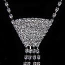 Crystal Diamante Rhinestone Necktie tie Choker Collar Necklace Prom Party