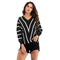 New Autumn Winter Female Tops Blouses Sweater Stripe Batwing Sleeve Long SleJ7M8
