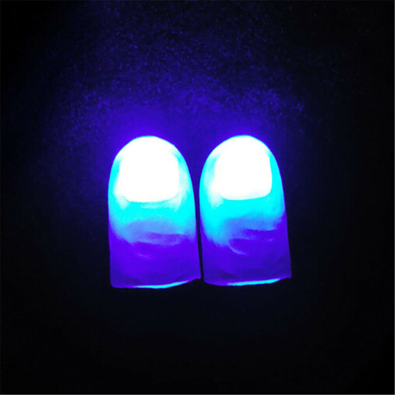 2Pcs Magic Trick Props Novelty LED Light Flashing Fingers Kids Glow Toys LJ