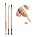 3pcs/Set Stainless Steel Cuticle Remover Dead Skin Nail Pusher Manicure Tools