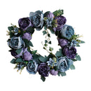 Artificial Floral Hanging Wreath Front Door House Rose Flower Wall Garland 40cm