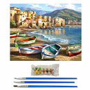 Beach Boat Paint By Number Kit DIY Oil Painting Drawing On Canvas Home Decor GN