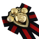 3pcs Striped Fabric Brooch Pin Necktie Pre-tied for Lady Women Shirt Decor