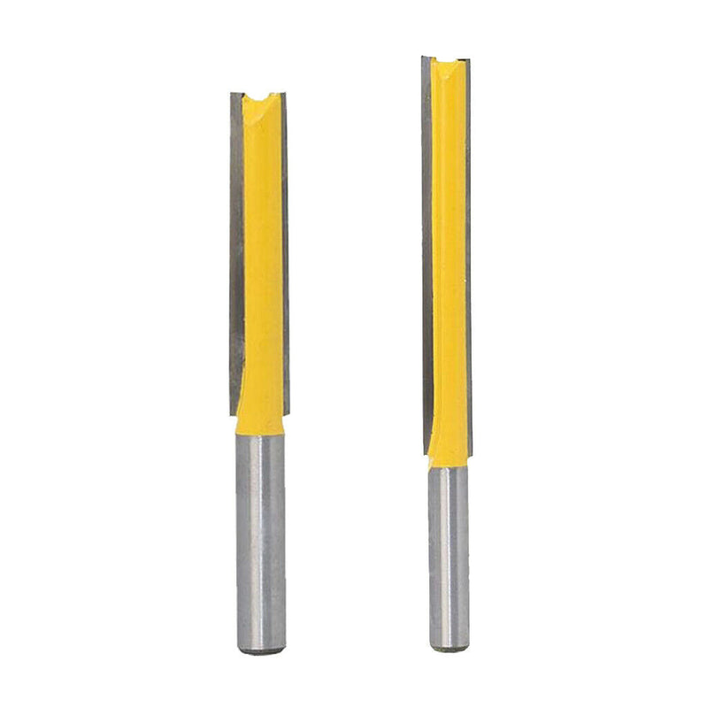 2pcs Woodworking Tool, 8mm Shank Straight Router Bit, Cutting Length 50.8mm,