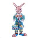 1x Wind Up Retro Mr Rabbit Drummer Clockwork Menchincal Tin Toys Collectible