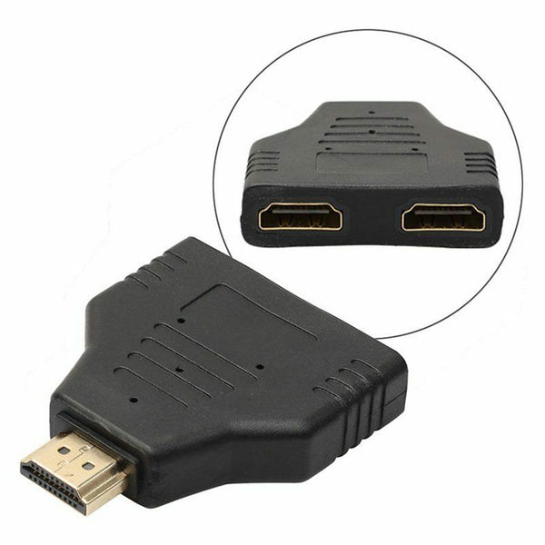 1080P HDMI Port Male to 2 Female 1 In 2 Out Splitter Cable Adapter Converte T7A9