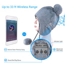 Bluetooth Headphones Beanie Hat Smart Wireless Headset Knit Smart Cap Gray
