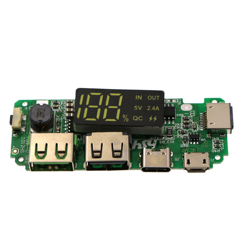 4x Charger Module with LED Display, Charging Boards, Dual USB 5V 2.4A with