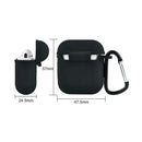 Shockproof Earphone Protective Cover Soft Silicone Case for Airpods (Black)