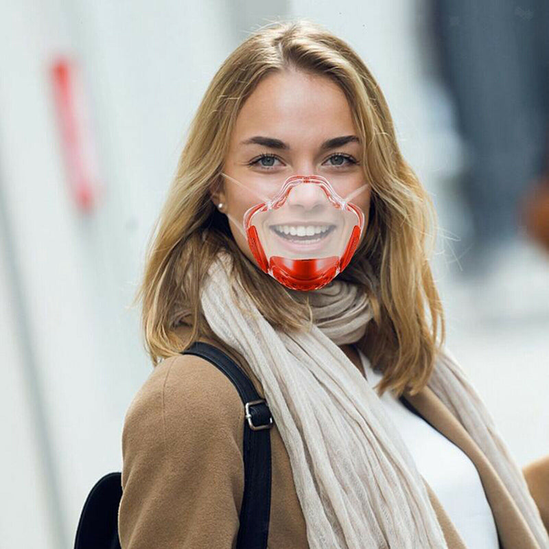 4pcs Clear Face Shield Washable Durable Plastic Protective Mouth Cover