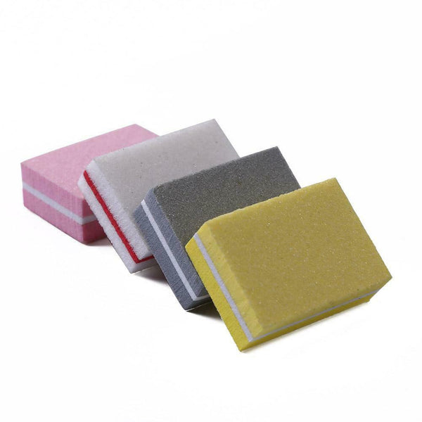 50pcs Sponge Nail Art Polish Buffing Blocks Sanding Grinding Manicure Buffers