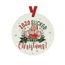 Christmas Tree Pendant Santa Claus Hanging Wooden Decor Ornaments (Style 3) A