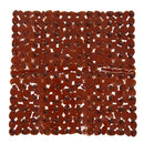 Pebble Non-Slip Suction Bath Mat - Square Mat for Shower or Tub, Amber W3B2