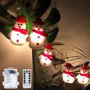 Christmas Bedroom Decorative Lights Cute Plush Snowman LED String Lights A