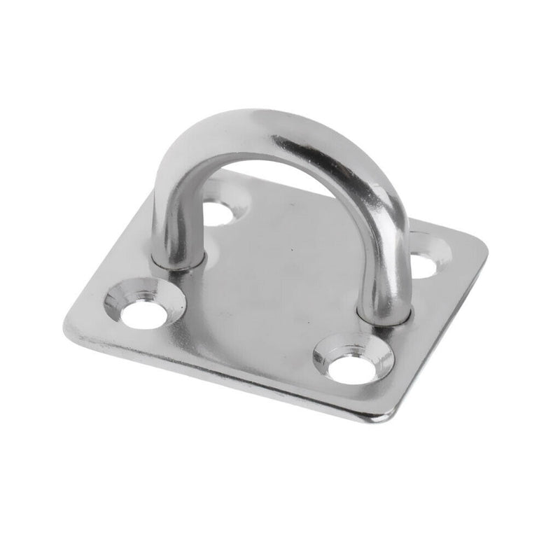 4 x 8mm Square Pad Eye Plates Ceiling Hooks Anchor Hanger Stainless Steel Staple