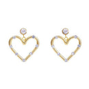 Women Fashion Rhinestone Hollow Heart Dangle Ear Stud Earrings Jewelry Intriguin