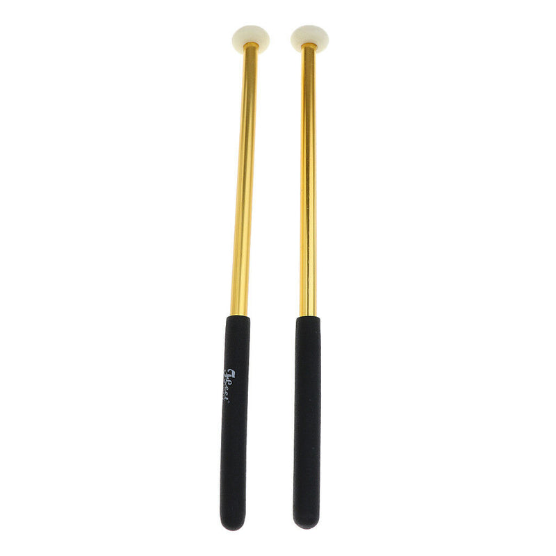 1 Pair Snare Drum Hammer Mallet w/ Golden Metal Handle Percussion Accessory
