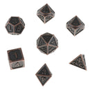 7x Polyhedral Metal Dice for Dragon Pathfinder RPG Board Games Red Bronze- B